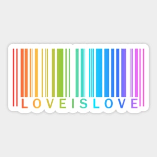 Love is Love - LGBT Pride t-shirt rainbow barcode Sticker